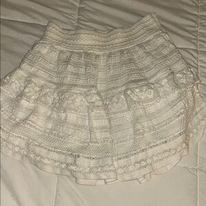 Aerie White Lace Mini Skirt